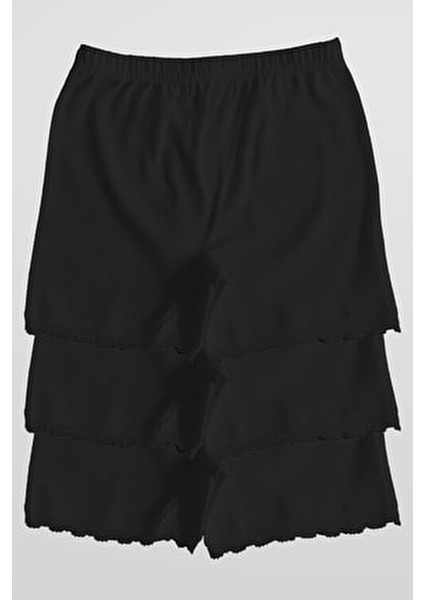 Kız Çocuk Siyah Dantelli Boxer - 3 Adet