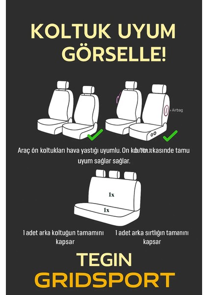 Mini Kapı R50/R53/F56 Oto Koltuk Kılıfı - Trobus Vira Grindelegance Gri - Pamuklu Deri Detaylı - Yan Airbag Uyumlu - Üniversal Uyumlu - Kolay Montaj - 3 Katmanlı Konfor