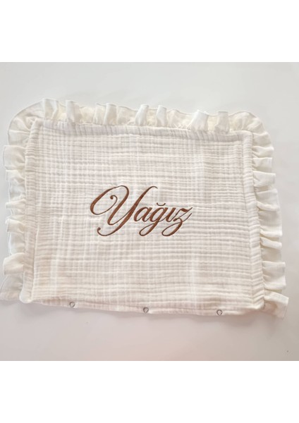 Kişiye Özel 6'lı Hastane Çıkışı Seti – Ponponlu Battaniye & Fırfırlı Yastık, 4 Kat Müslin modelleri