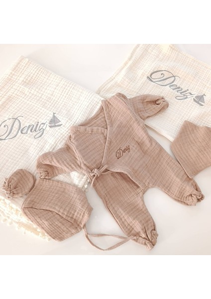 Isme Özel 6 Parça Müslin Yenidoğan Seti | Nakışlı Hastane Çıkışı Takımı | %100 Pamuk fiyatları