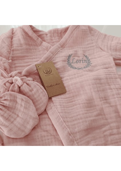 Isme Özel Müslin Hastane Çıkışı – 4'lü Bebek Seti | Pembe fiyatları