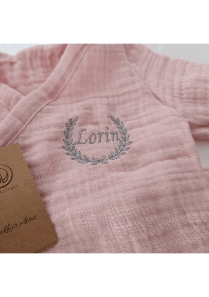 Isme Özel Müslin Hastane Çıkışı – 4'lü Bebek Seti | Pembe modelleri