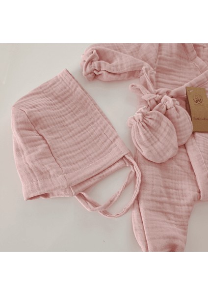 Isme Özel Müslin Hastane Çıkışı – 4'lü Bebek Seti | Pembe fırsatları