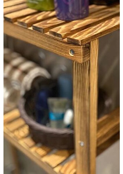 Masif Ahşap 120X68 Klozet Üstü Düzenleyici Ahşap Banyo Rafı Banyo Düzenleyici Dolap MOB176