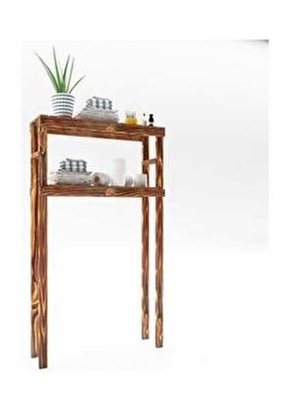 Masif Ahşap 120X68 Klozet Üstü Düzenleyici Ahşap Banyo Rafı Banyo Düzenleyici Dolap MOB176