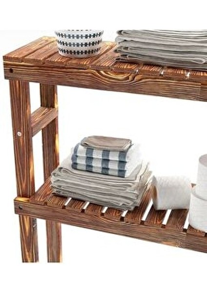 Masif Ahşap 120X68 Klozet Üstü Düzenleyici Ahşap Banyo Rafı Banyo Düzenleyici Dolap MOB176