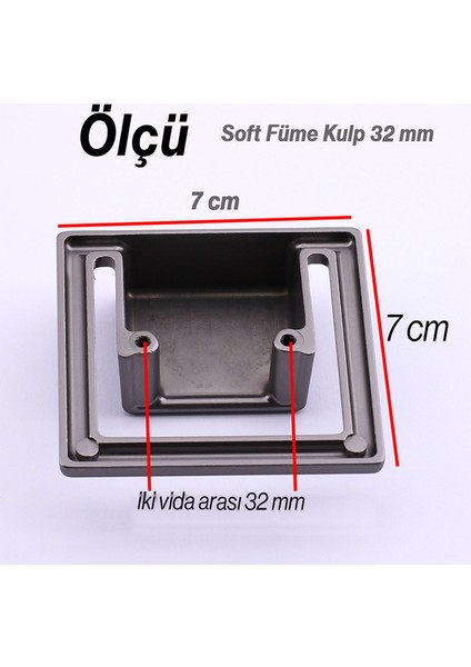 Marko Füme Metal Gömme Tarz Mobilya Kulp 32 mm Modern Dekoratif Dolap ve Çekmece Kulbu Dayanıklı fırsatları