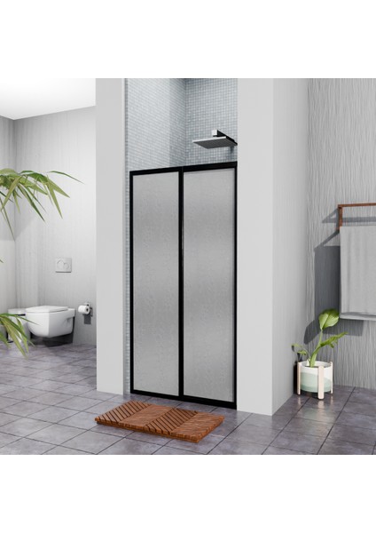 Si̇yah Plastik Mika Duşakabin H:180 132CM