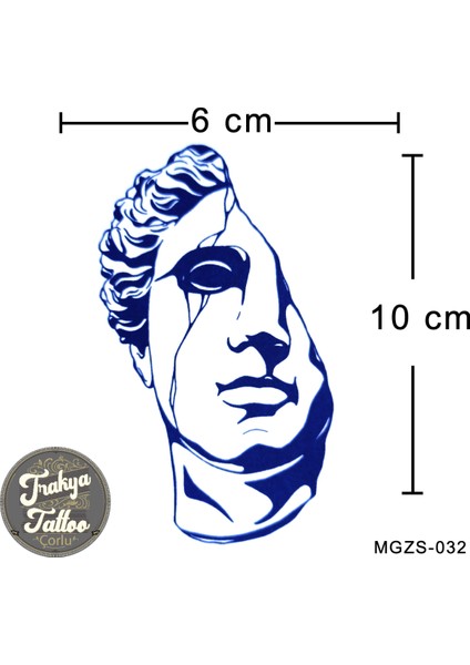 Yarı Kalıcı Dövme Antik Yunan Heykel Dövmesi MGZS-032