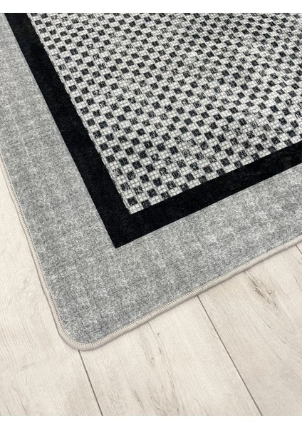 Gri Jüt Sisal Görünüm Bordürlü Kaymaz Taban Yolluk Mutfak Halı modelleri