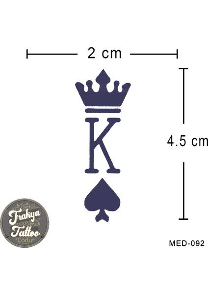 Yarı Kalıcı Dövme Kral Poker Geçici Dövme MED-092