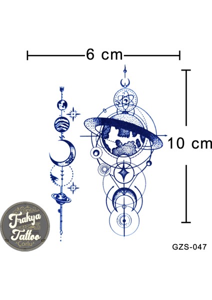 Yarı Kalıcı Dövme Gezegen Geçici Dövme GZS-047