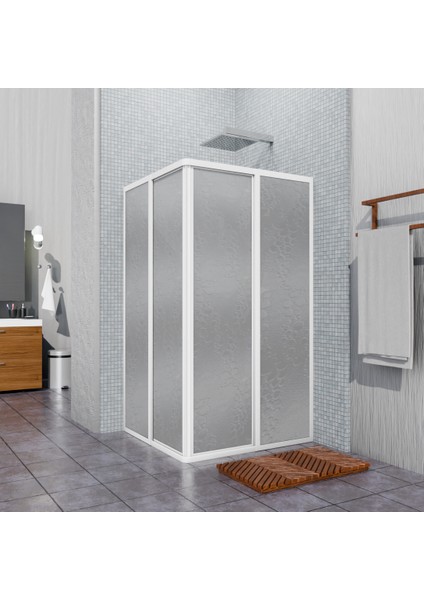 Beyaz Kare Plasti̇k Mi̇ka Duşakabi̇n 90X90 H:180
