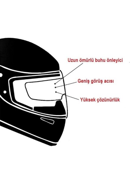 Kask Buğu Önleyici Pinlock 28,6 cm Şeffaf modelleri