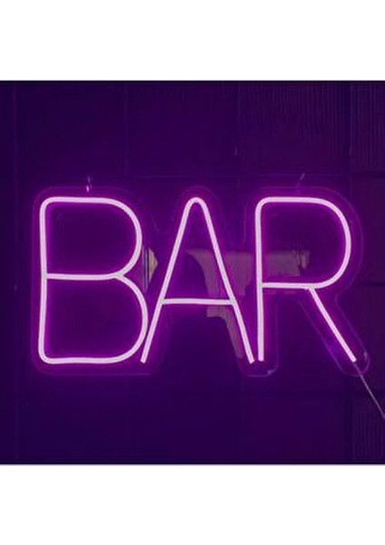 Bar Yazili Neon LED Işikli Tabela- 45X25 cm fiyatları