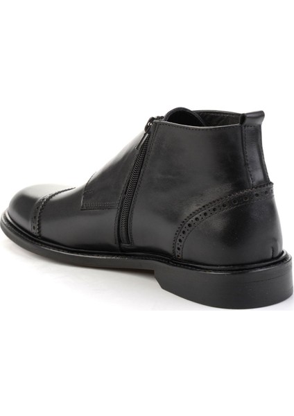 Siyah Hakiki Deri Erkek Bot & Bootie E02580785303 modelleri
