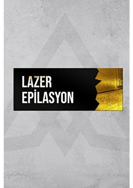 Dekoratif Aynalı Kapı Isimliği Pleksi Lazer Epilasyon Tabelası, Gold