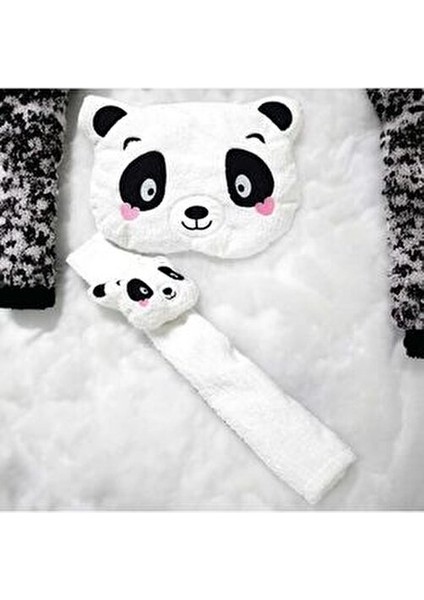 Panda Araba Boyun Yastigi ve Emniyet Kemeri Aksesuarı Ikili Set
