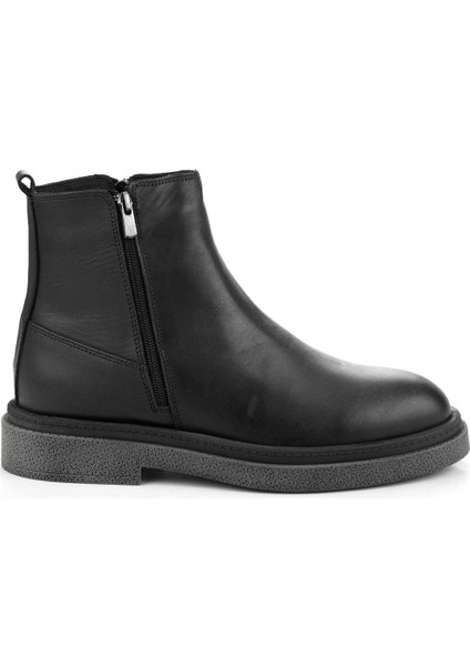 Siyah Hakiki Deri Erkek Bot & Bootie E02597000703