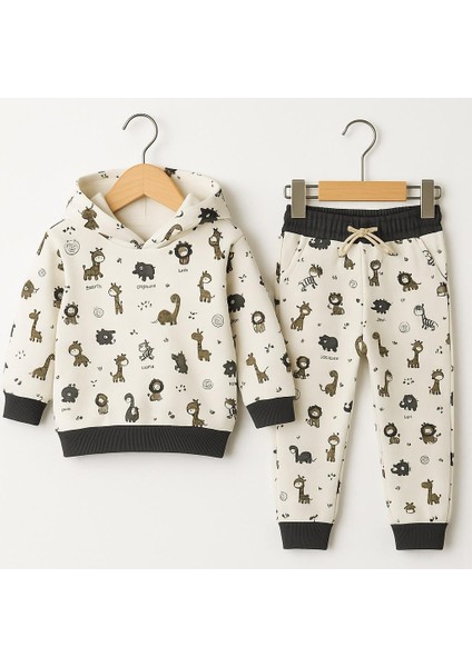 1-5 Yaş Çocuk Eşofman Takımı – %100 Pamuk Kapüşonlu Sweatshirt ve Eşofman