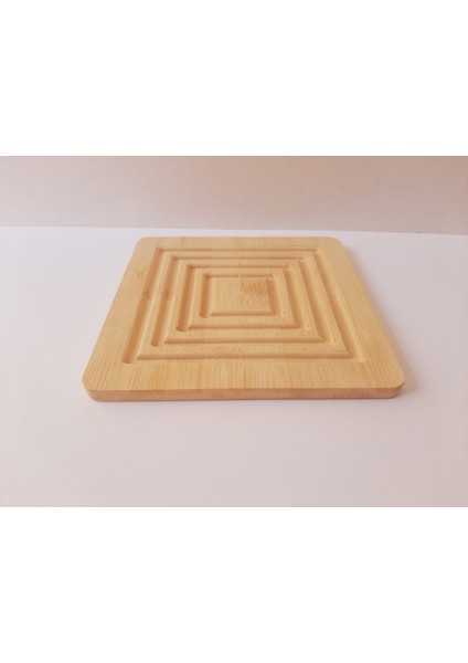 Bambu Nihale Ahşap Çaydanlık Altlığı Kare Tencere Altlığı Çaydanlık Matı