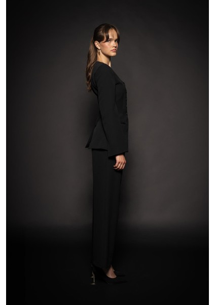 Kadın Siyah Geniş Yaka Blazer fiyatları