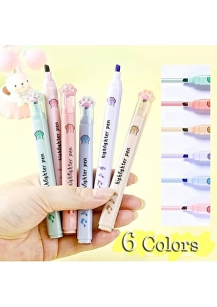 Sevimli Patili Renkli Keçeli Kalem Seti 6 Adet Farklı Renklerle fiyatları