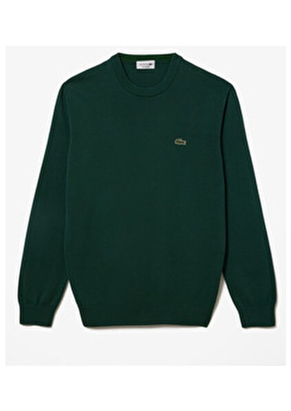 Regular Fit Bisiklet Yaka Organik Pamuklu Erkek Yeşil Kazak indirimleri