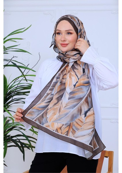 Sonbahar Yaprak Desenli Dijital Soft Şal modelleri