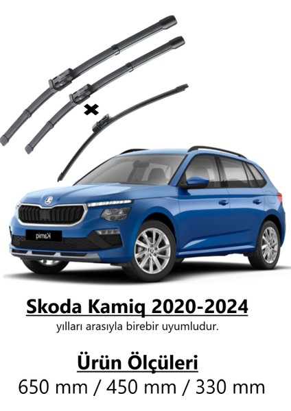 Skoda Kamiq Uyumlu Ön ve Arka Silecek Seti Takımı (2020-2024)