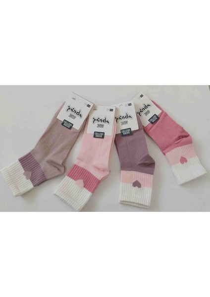 Panda Kalp Desenli Renkli Çorap – Kadın Unisex Rahat Günlük Çorap (4’lü Paket) modelleri