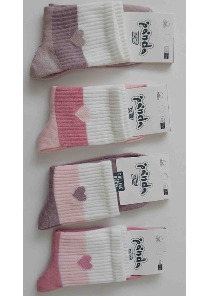 Panda Kalp Desenli Renkli Çorap – Kadın Unisex Rahat Günlük Çorap (4’lü Paket) indirimleri