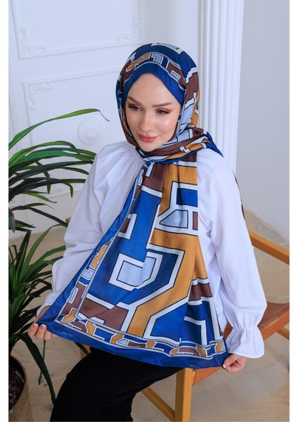 Geometrik Desenli Dijital Soft Şal