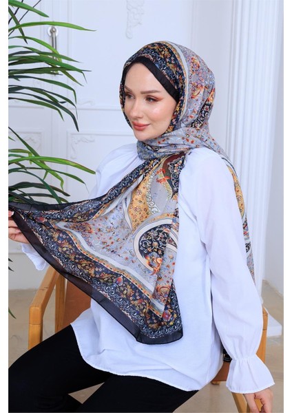Motif Harmoni Desenli Dijital Soft Şal modelleri