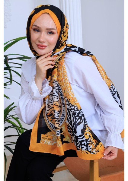 Modern Leopar Desenli Dijital Soft Şal