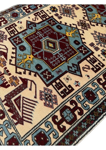 El Dokuma Sıfır Sındırgı Halısı 110X200 Turkuaz Kırmızı Kök Boya fiyatları