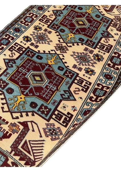 El Dokuma Sıfır Sındırgı Halısı 110X200 Turkuaz Kırmızı Kök Boya fırsatları