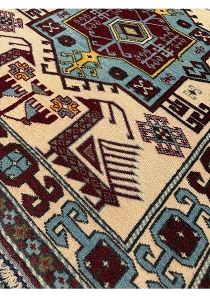 El Dokuma Sıfır Sındırgı Halısı 110X200 Turkuaz Kırmızı Kök Boya indirimleri