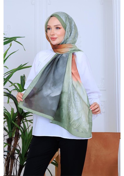 Modern Çiçek Desenli Dijital Soft Şal