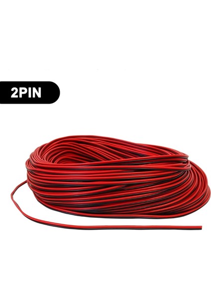 2 Pin Kordon Kablo 2X0.22MM Şerit LED Kablosu 2 Li Jst Elektrik Kablosu Kalaylı Bakır Kablo 100 Metre