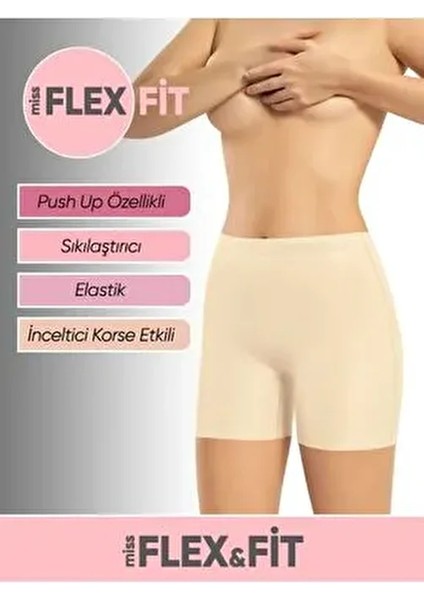 Lazer Kesim Toparlayıcı Iz Yapmaz Beli Silikonlu Yüksek Bel Şort