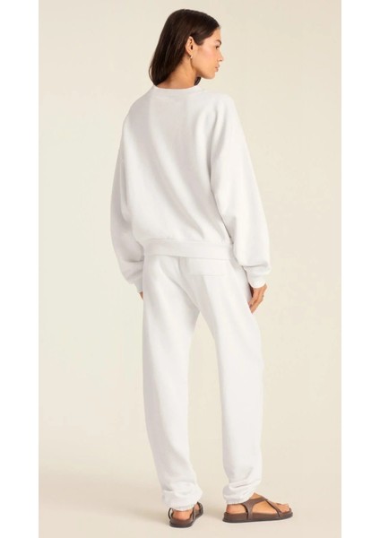 Kadın Rahat Kesim Bisiklet Yaka Crop Sweatshirt – Lounge, Ev ve Günlük fiyatları