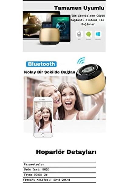 Szmaster Mini Bluetooth Siyah Hoparlör Taşınabilir Yüksek Sesli Şarjlı Hoparlör fırsatları