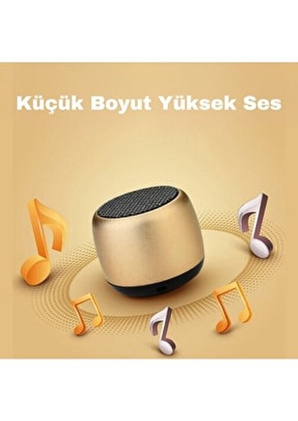 Szmaster Mini Bluetooth Siyah Hoparlör Taşınabilir Yüksek Sesli Şarjlı Hoparlör