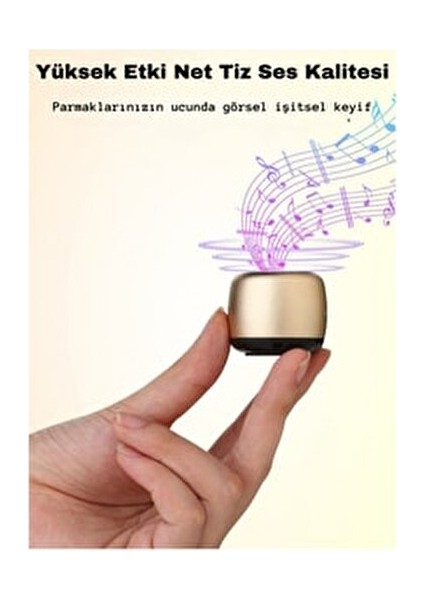 Szmaster Mini Bluetooth Siyah Hoparlör Taşınabilir Yüksek Sesli Şarjlı Hoparlör