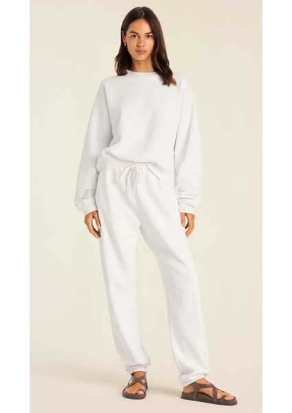 Kadın Rahat Kesim Bisiklet Yaka Crop Sweatshirt – Lounge, Ev ve Günlük modelleri