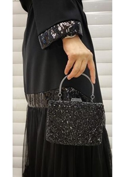 Abiye Çanta Kadın Taşlı Abiye Clutch Portföy Çanta GP1111ABİYE