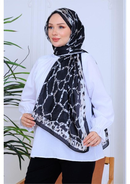 Elegan Dokunuş Desenli Dijital Soft Şal