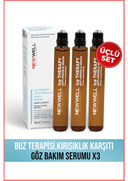 3 Adet Buz Terapisi,kırışıklık Karşıtı Göz Bakım Serumu 10ML