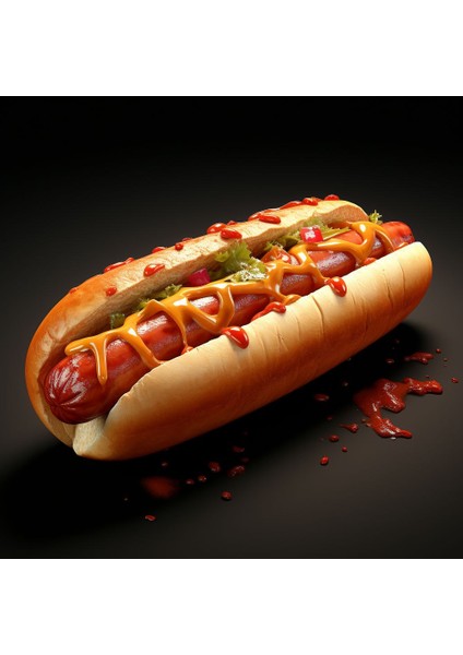 Hardallı Sosli Sandviç Hot Dog Ev Duvar Salon Güzellik Salonu Ofis Dükkan Dekarasyon Kanvas Tablo fiyatları